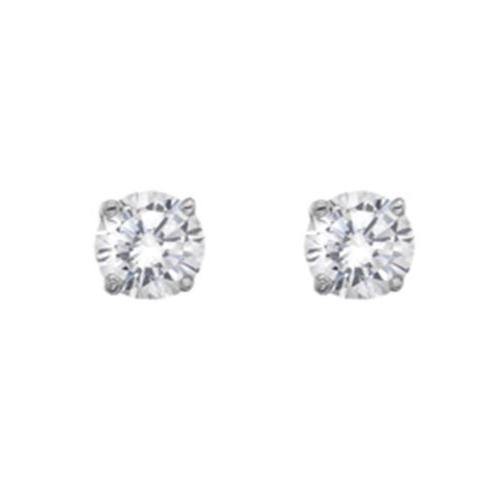 9ct white gold claw set cubic zirconia 5mm earrings - Callibeau Jewellery