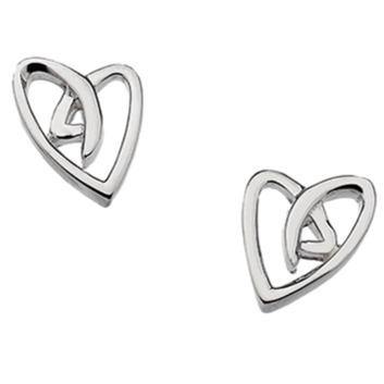 Silver designer heart stud earrings - Callibeau Jewellery
