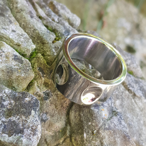 Inspirit dimpled stainless steel ring - Callibeau Jewellery