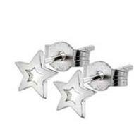 Silver medium star silhouette stud earrings - Callibeau Jewellery
