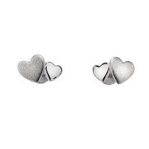 Silver heart stud earrings - Callibeau Jewellery