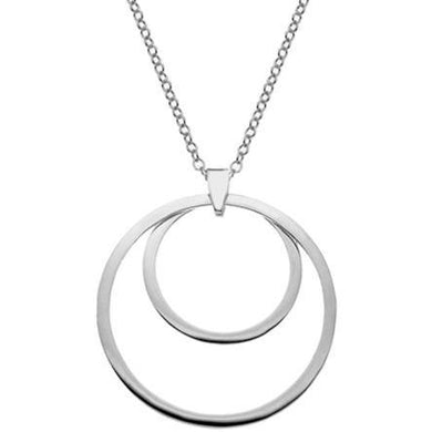 Silver double circle pendant on 45cm silver chain - 9.32g - Callibeau Jewellery