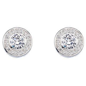 Silver cubic zirconia classic set stud earrings - Callibeau Jewellery