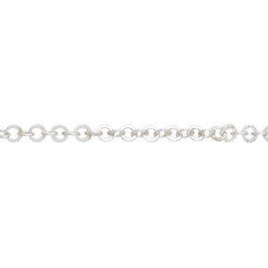 Silver, hammered trace chain, 18"/45cm, gauge 2.48mm, 3.02g - Callibeau Jewellery