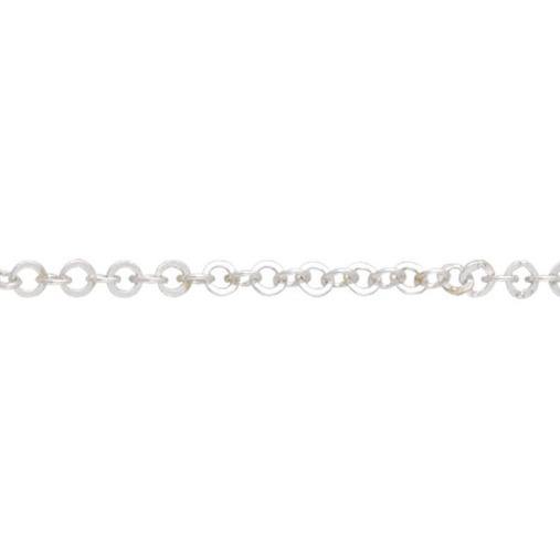 Silver, hammered trace chain, 18