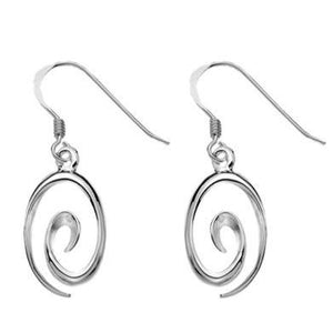 Silver swirl drop earrings - Callibeau Jewellery