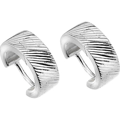 Silver, diamond cut hoop earrings - Callibeau Jewellery