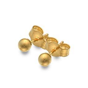 9ct yellow gold, 3mm bead stud earrings - Callibeau Jewellery