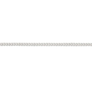 Silver, filed curb chain, 18"/45cm with adjuster at 16", gauge 1.37mm, 2.36g - Callibeau Jewellery