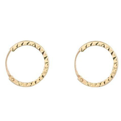 9ct yellow gold, diamond cut sleeper earrings - Callibeau Jewellery