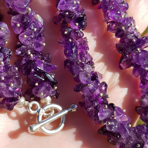 LIMITED EDITION: Chunky Amethyst chip necklace - 18"/45cm - Callibeau Jewellery