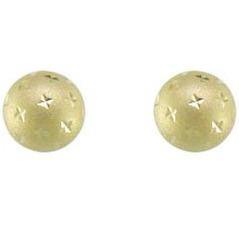 9ct yellow gold, patterned bauble stud earrings - Callibeau Jewellery