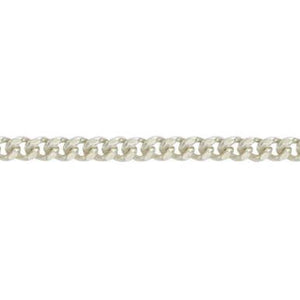Silver, filed curb chain, 18"/45cm, gauge 3.5mm, 15.4g - Callibeau Jewellery