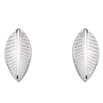 Silver leaf stud earrings - Callibeau Jewellery