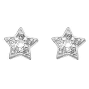 Silver cubic zirconia set star earrings - Callibeau Jewellery