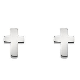 Silver cross stud earrings - Callibeau Jewellery
