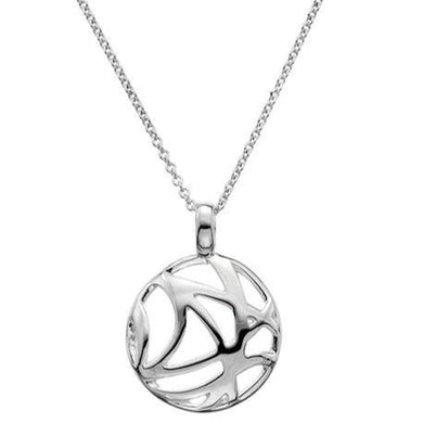 Silver abstract circular pendant on 45cm silver chain - 2.93g - Callibeau Jewellery