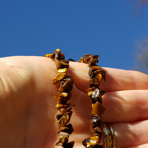LIMITED EDITION: Tiger Eye chip necklace - 18"/45cm - Callibeau Jewellery
