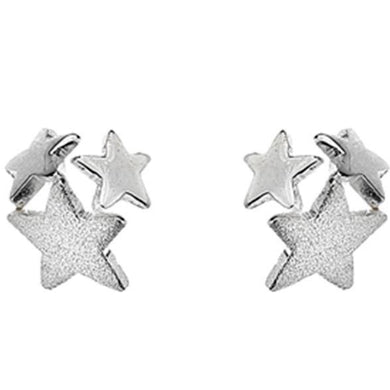 Silver matt and polished star ball stud earrings - Callibeau Jewellery