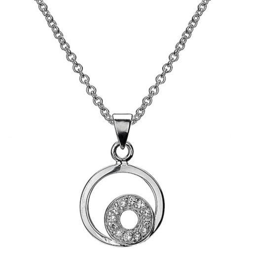 Silver inner circle pendant on 45cm silver chain - 4.11g - Callibeau Jewellery