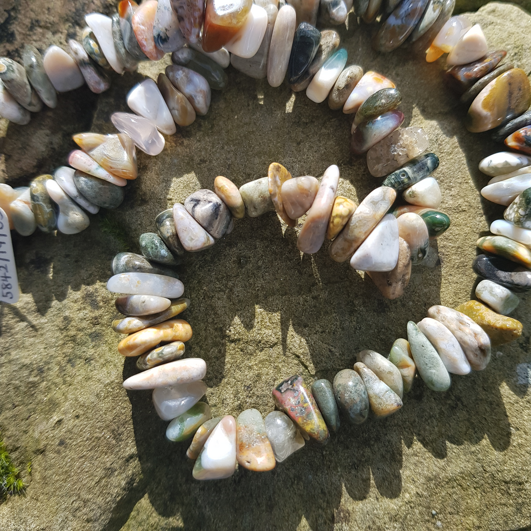 LIMITED EDITION: Chunky Ocean Jasper chip necklace - 18