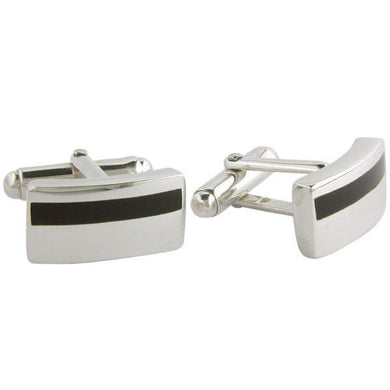 Silver cufflinks with imitation onyx - 11.89g - Callibeau Jewellery