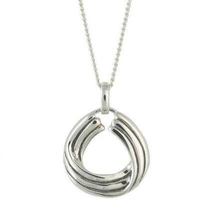 Silver entwined loop pendant on 45cm silver chain - 7.87g - Callibeau Jewellery