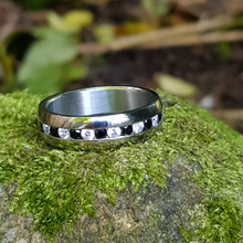 Load image into Gallery viewer, Inspirit crystal set stainless steel ring. - Callibeau Jewellery
