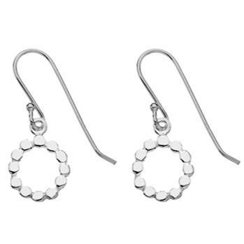 Silver pebble circle drop earrings - Callibeau Jewellery