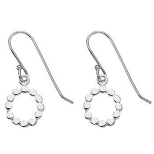 Silver pebble circle drop earrings - Callibeau Jewellery