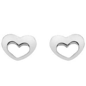Silver open heart stud earrings - Callibeau Jewellery