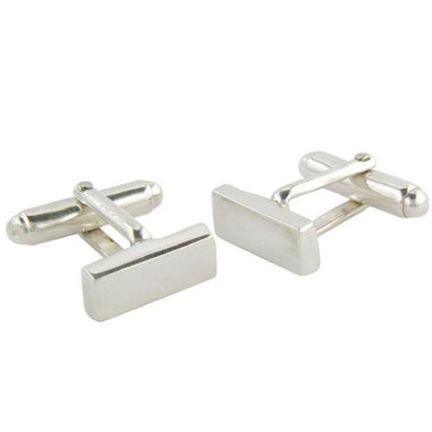 Silver, polished rectangle cufflinks - 9.13g - Callibeau Jewellery