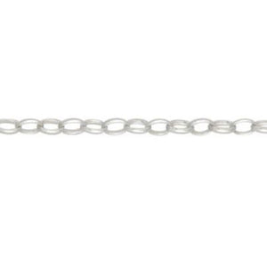 Silver, half oval belcher chain, light, 18"/45cm, gauge 2.38mm, 2.69g - Callibeau Jewellery
