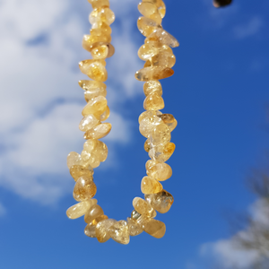 LIMITED EDITION: Rounded Citrine Chip Necklace 18"/45cm - Callibeau Jewellery